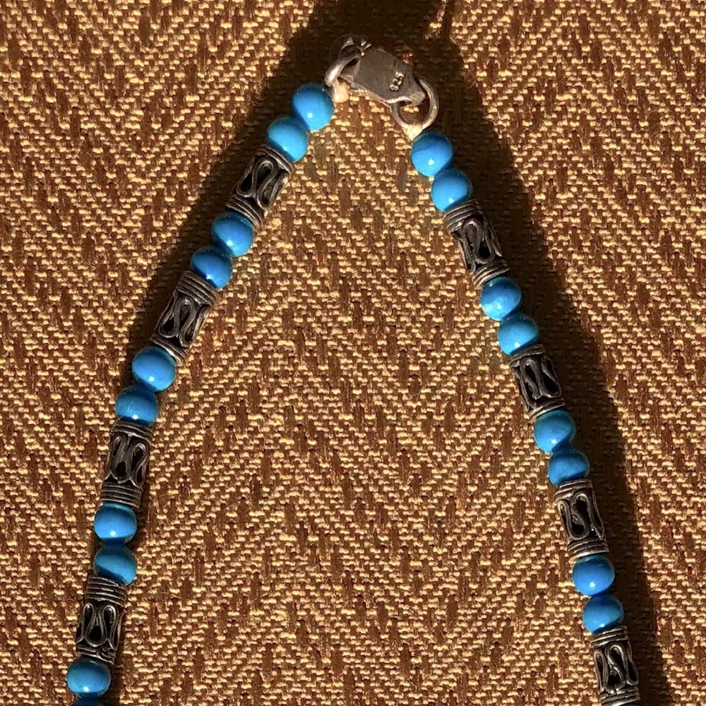 Turquoise & Silver Bead Necklace
